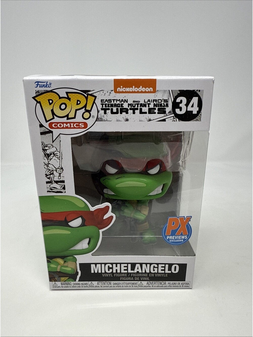 Funko Pop! Vinyl: Teenage Mutant Ninja Turtles Michelangelo #34 PX Previews Excl